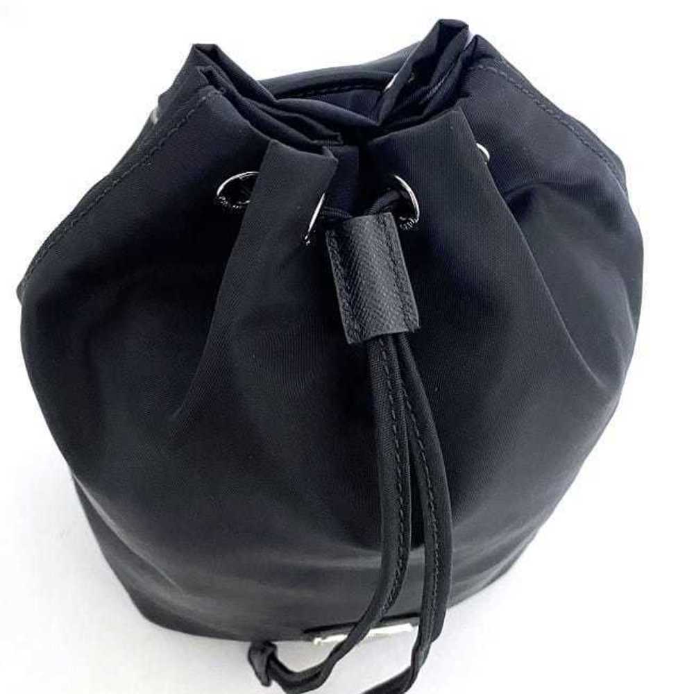 Prada Nylon Leather Black Pouch Drawstring - image 4